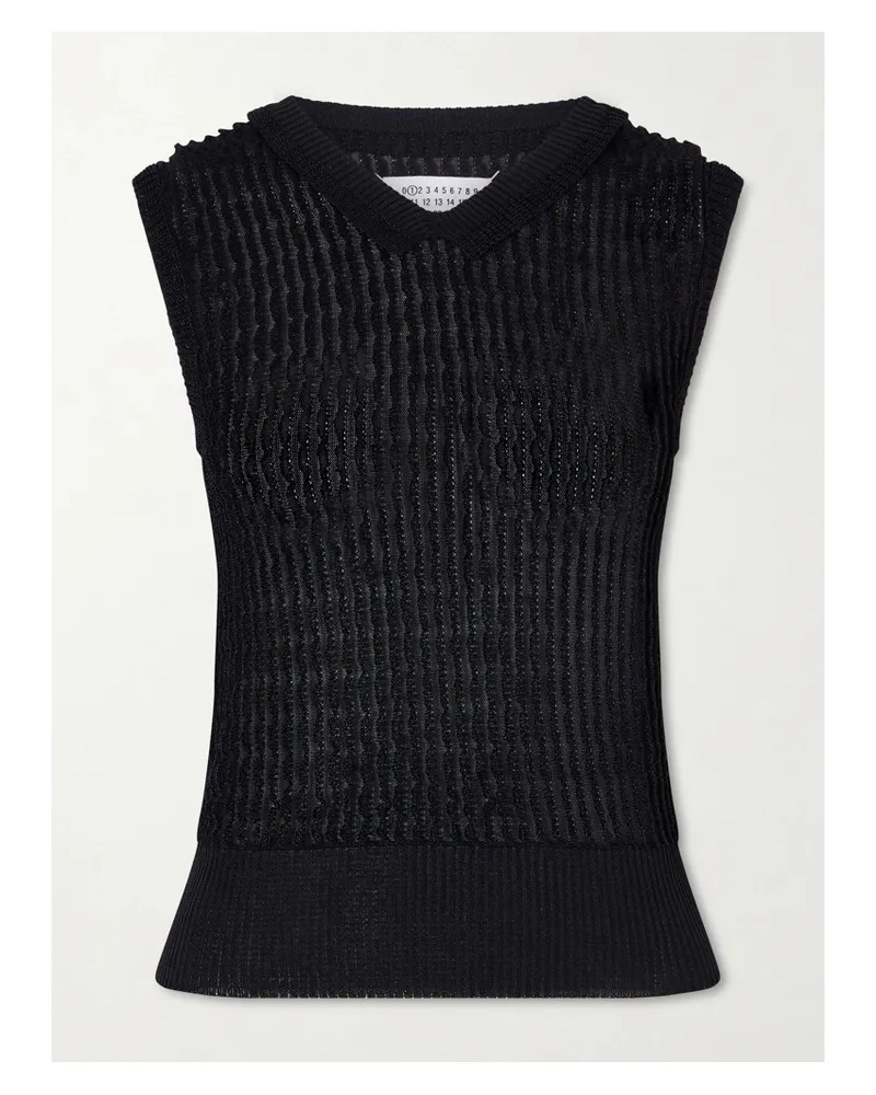 Maison Margiela Ribbed-knit Tank - Black Black