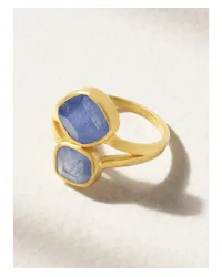 Pippa Small Ring aus 18 Karat Gold mit Saphiren Blau