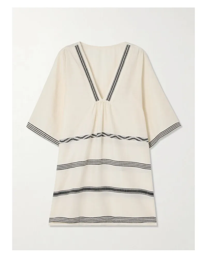 lemlem Belkis Kaftan Aus Baumwolle Mit Streifen - Creme Creme