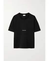 Saint Laurent T-shirt aus Baumwoll-jersey mit Print Schwarz