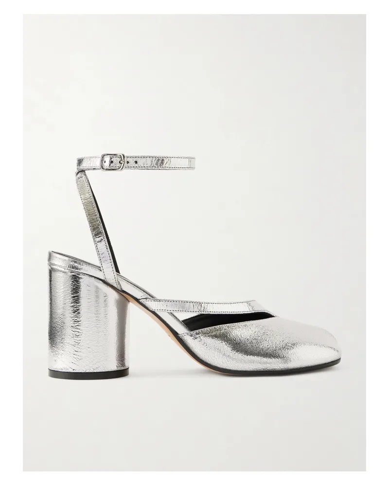 Maison Margiela Tabi Pumps Mit Geteilter Kappe Aus Metallic-leder - Silber Silber
