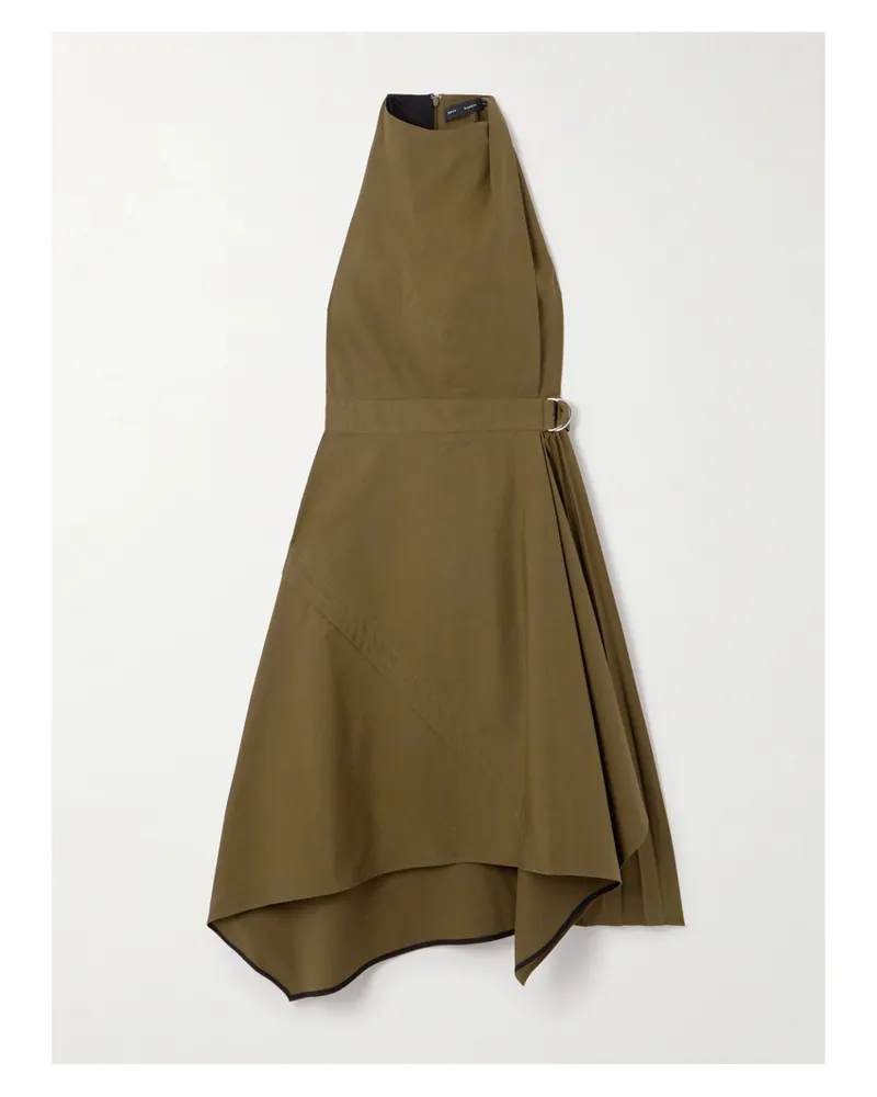 Proenza Schouler Yoko Kleid Aus Popeline Aus Einer Baumwollmischung Mit Falten - Grün Grün