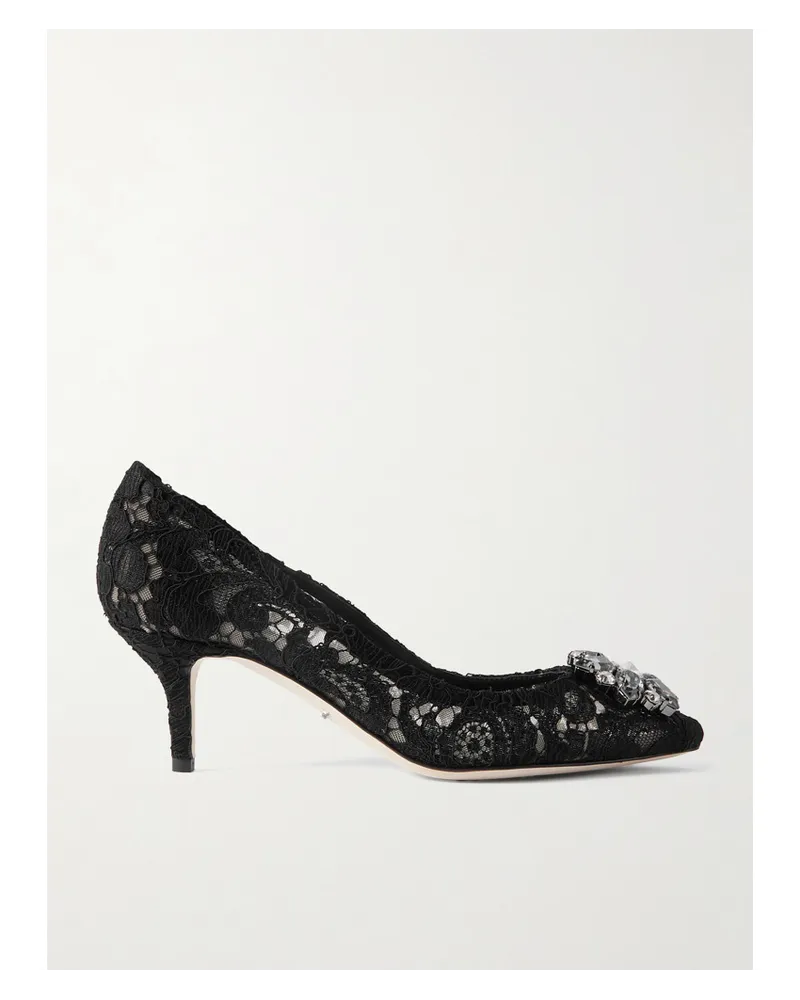 Dolce & Gabbana Bellucci Pumps aus Schnurgebundener Spitze Schwarz