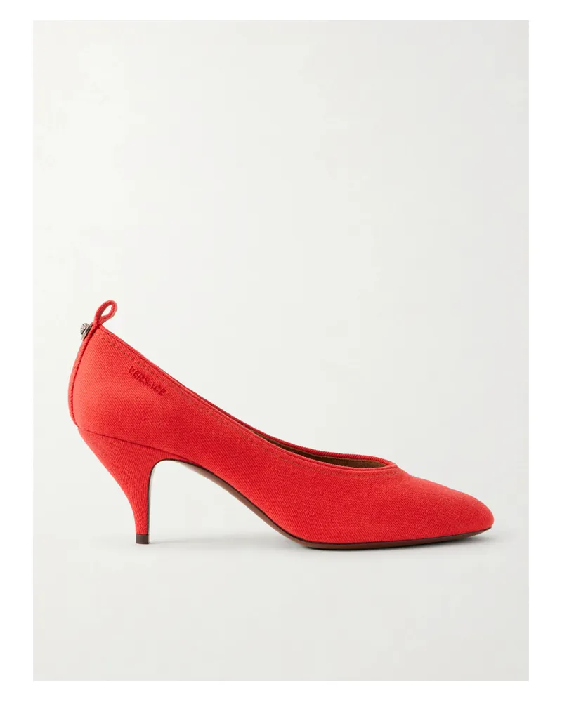 Versace Tina 65 Mm Denim Pumps - Red Red