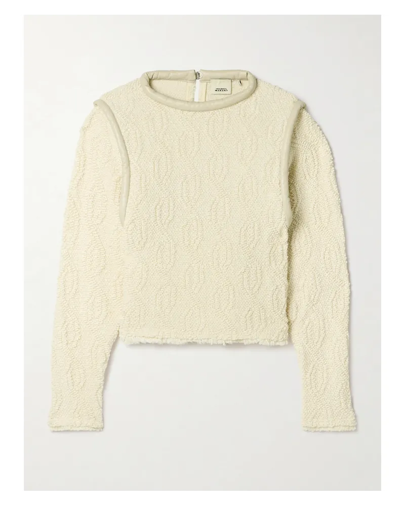 Isabel Marant Ladiva Pullover aus Bouclé aus einer Wollmischung in Zopfstrick Ecru