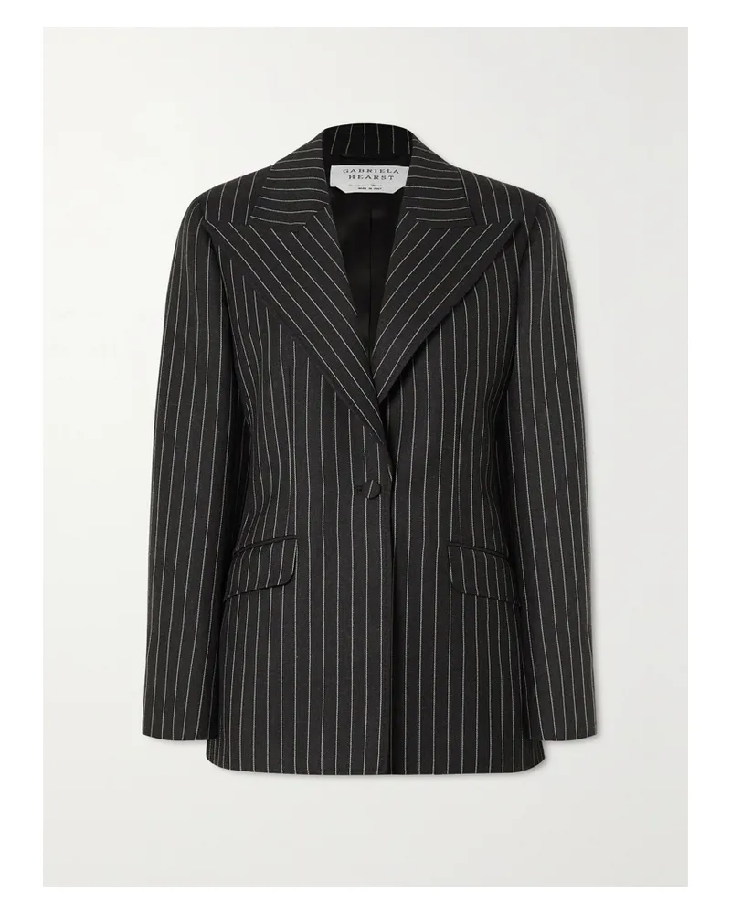 Gabriela Hearst Leiva Blazer Aus Woll-twill Mit Nadelstreifen - Grau Grau