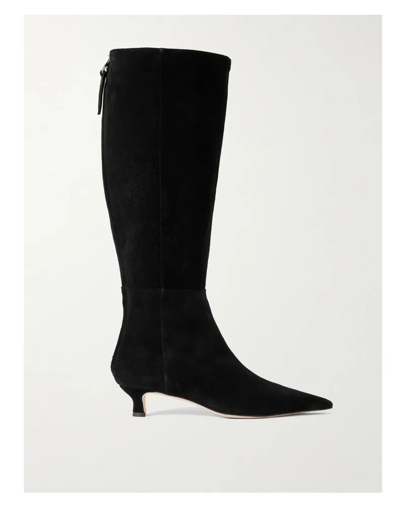 aeyde Zazie Kniehohe Stiefel Aus Veloursleder - Schwarz Schwarz
