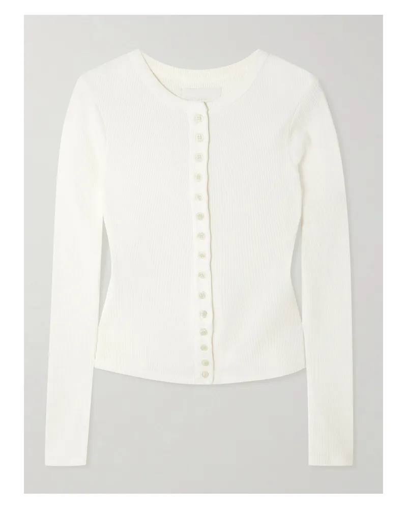 Citizens of humanity Kari Ribbed Stretch-jersey T-shirt - Neutrals Neutrals