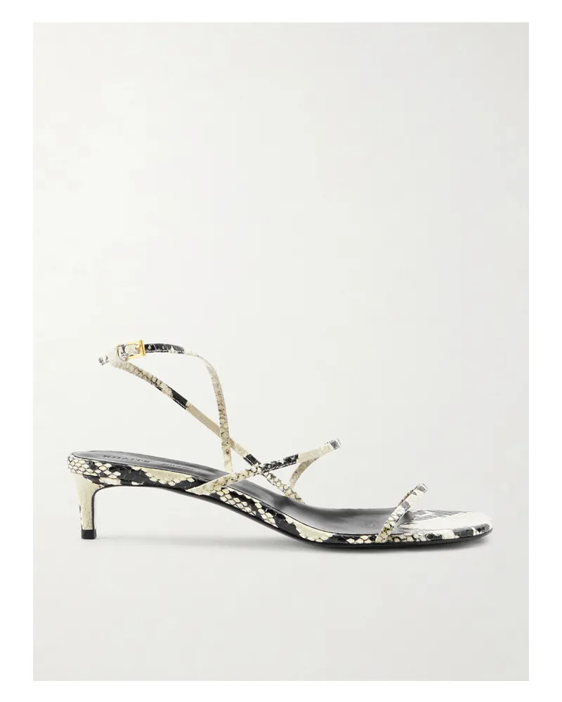 KHAITE Loop Snake-effect Leather Sandals - Animal Print Animal
