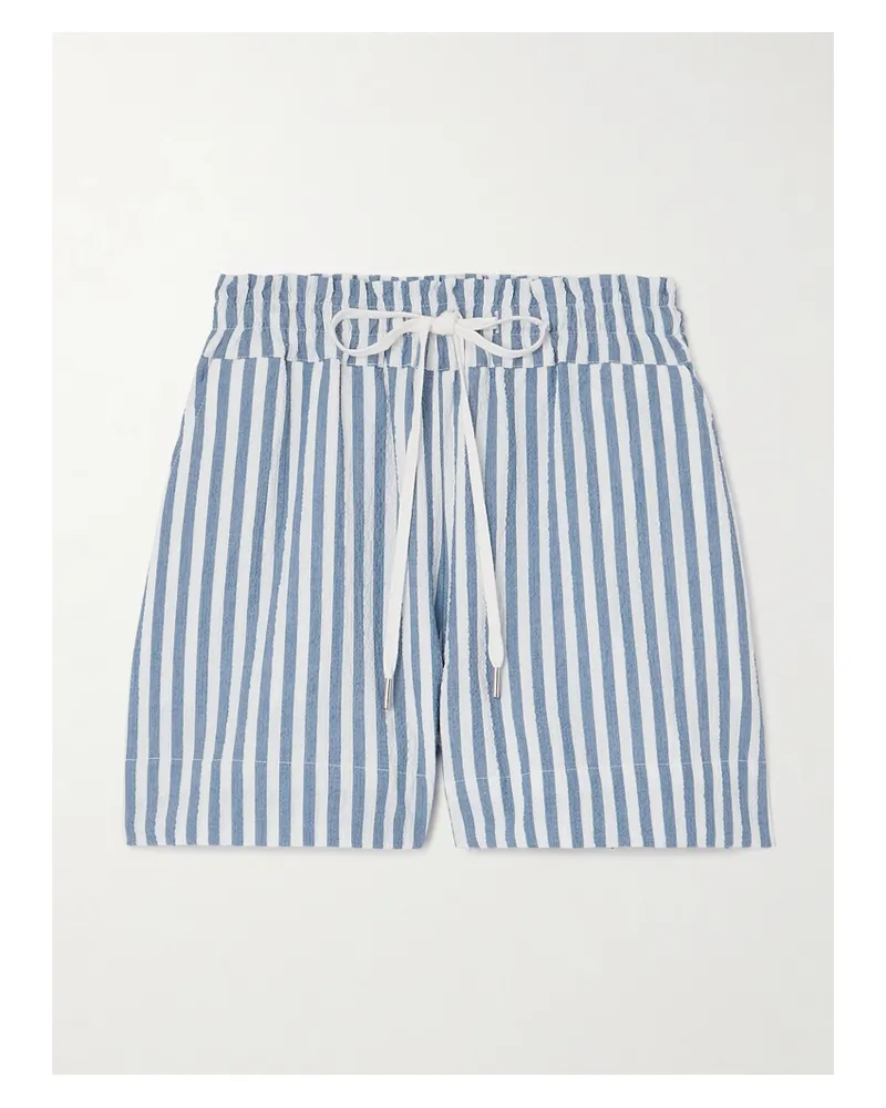 Veronica Beard Tijana Shorts Aus Seersucker Aus Einer Baumwollmischung - Blau Blau