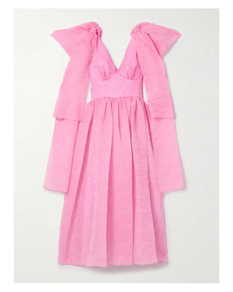 Erdem Midikleid Aus Cloqué Mit Bändern - Pink Pink