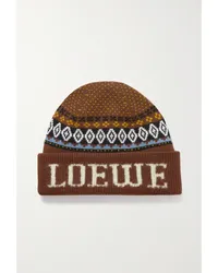 Loewe Beanie aus einer Wollmischung Braun