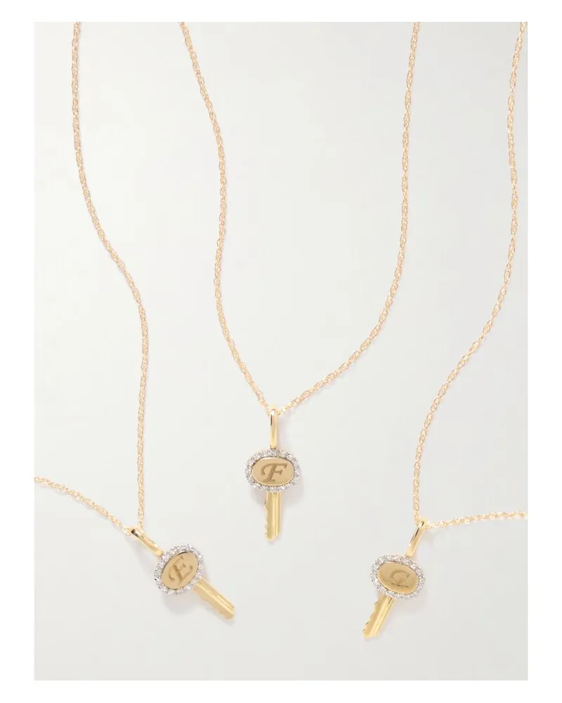 Stone & Strand Home Sweet Home Kette Aus 10 Karat Gold Mit Diamanten Gold