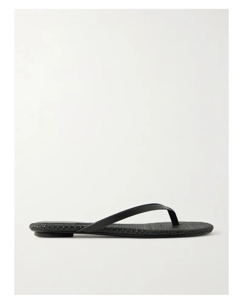 St. Agni Suede Woven Flip Flop - Black Black