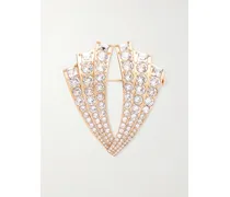 Crystal-embellished Gold-tone Brooch