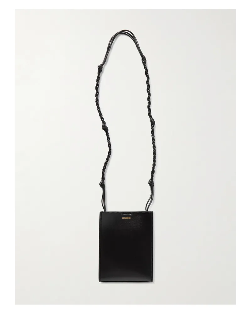 Jil Sander Tangle Small Leather Shoulder Bag - Black Black