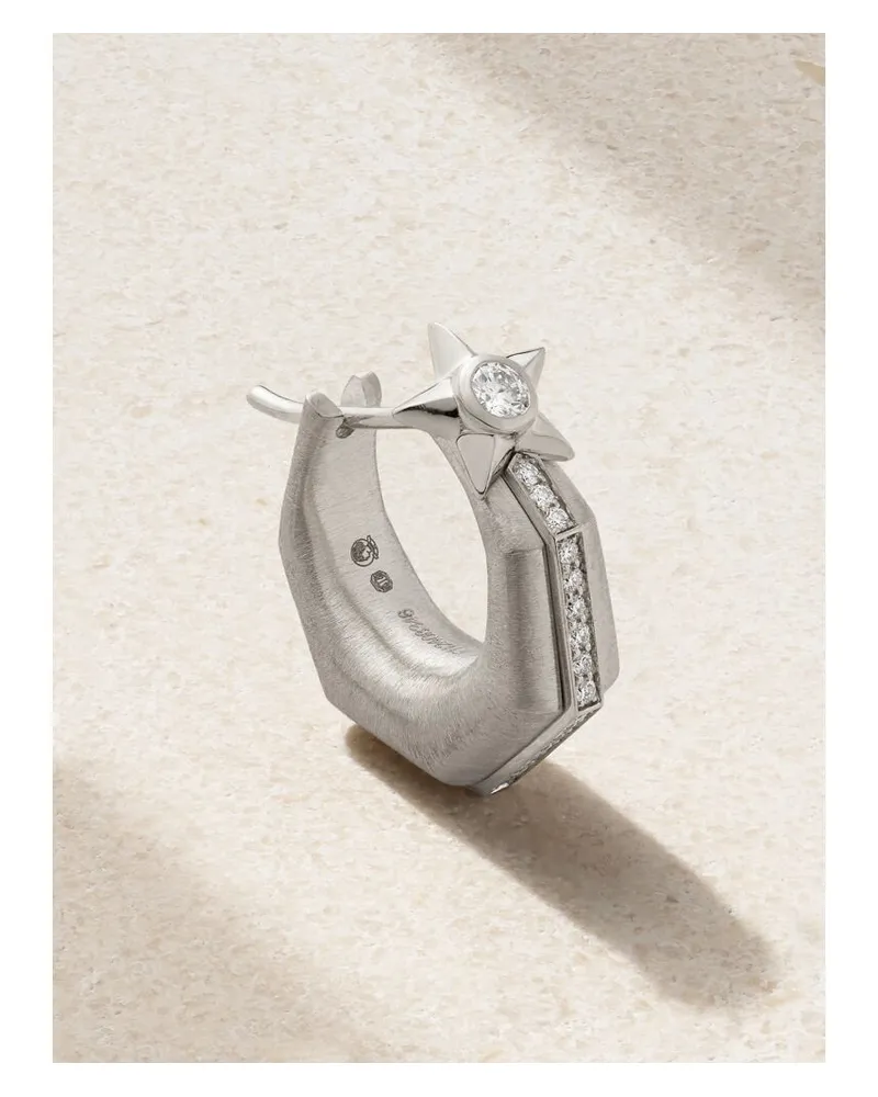 Marie Lichtenberg Baba Einzelne Creole Aus 18 Karat Weißgold Mit Diamanten - Silber Silber