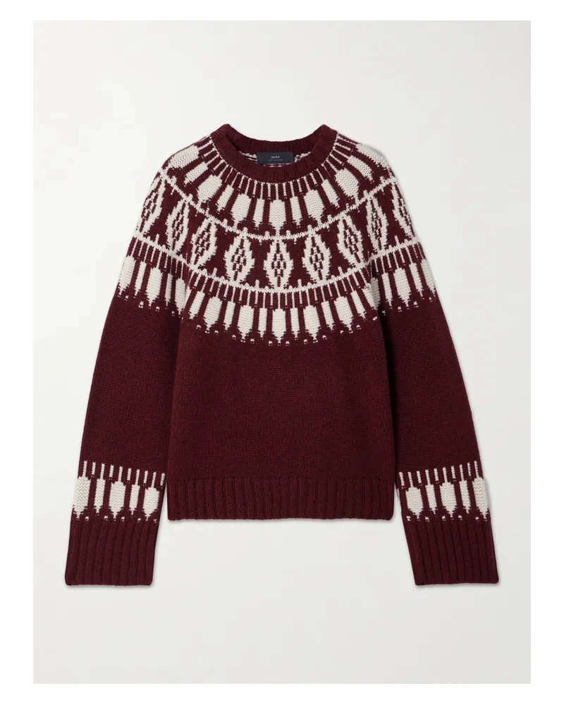 arch4 Jackson Fair Isle Cashmere Sweater - Burgundy Burgundy