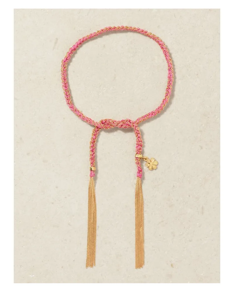 Carolina Bucci Friendship Lucky Armband Aus Seide Mit Details Aus 18 Karat Gold Gold