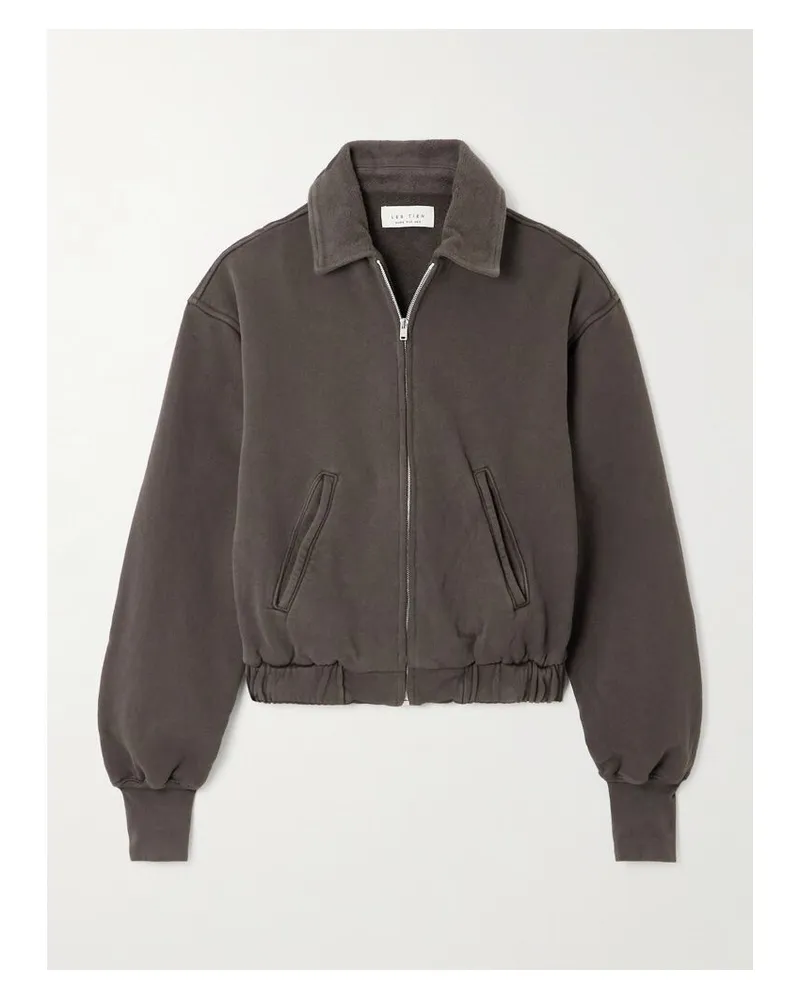 LES TIEN Courtney Jacke Aus Baumwoll-jersey Mit Fleece-besätzen - Grau Grau