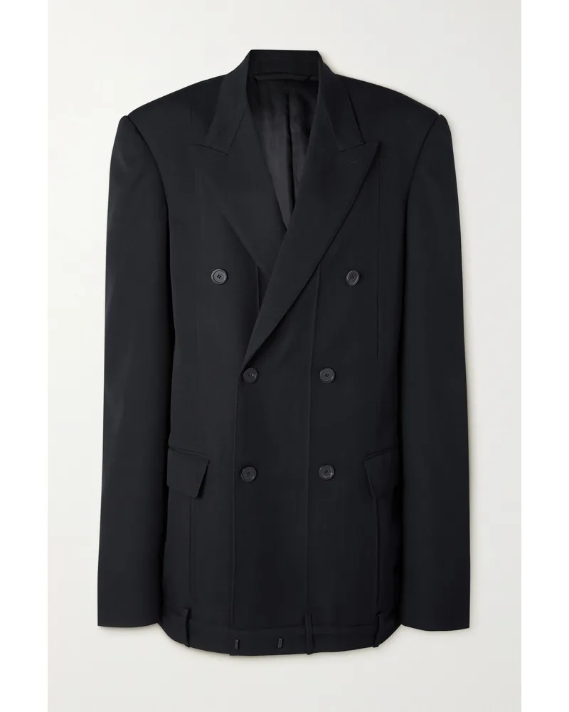 Balenciaga Doppelreihiger Oversized-blazer aus Woll-twill Schwarz