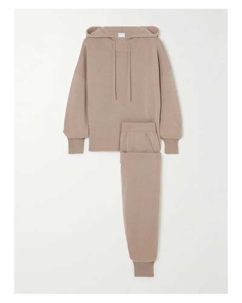 ALLUDE Cashmere Hoodie And Track Pants Set - Neutrals Neutrals