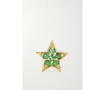 Mini Star Ohrring aus 14 Karat  mit Smaragden