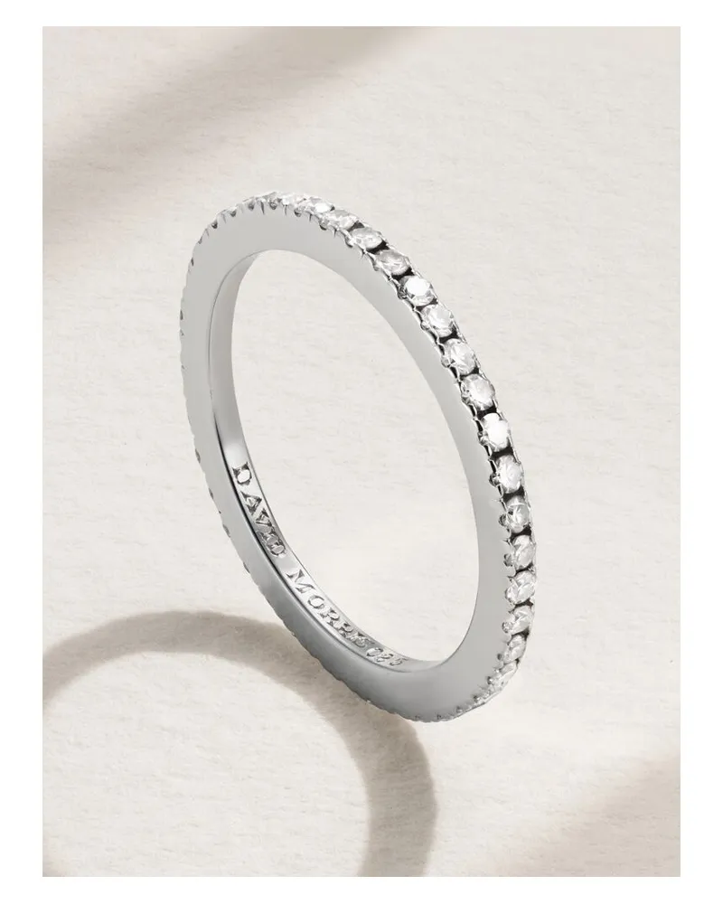 David Morris Memoire-ring Aus Platin Mit Diamanten - Silber Silber