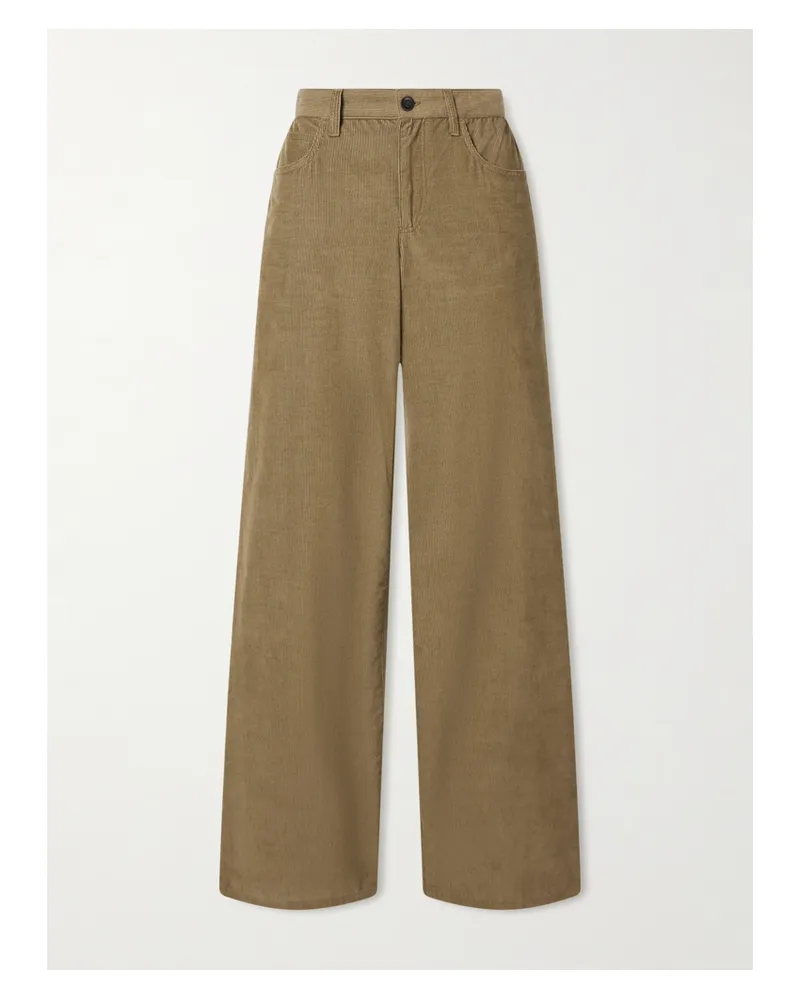 The Row Eglitta Cotton-corduroy Straight-leg Pants - Brown Brown