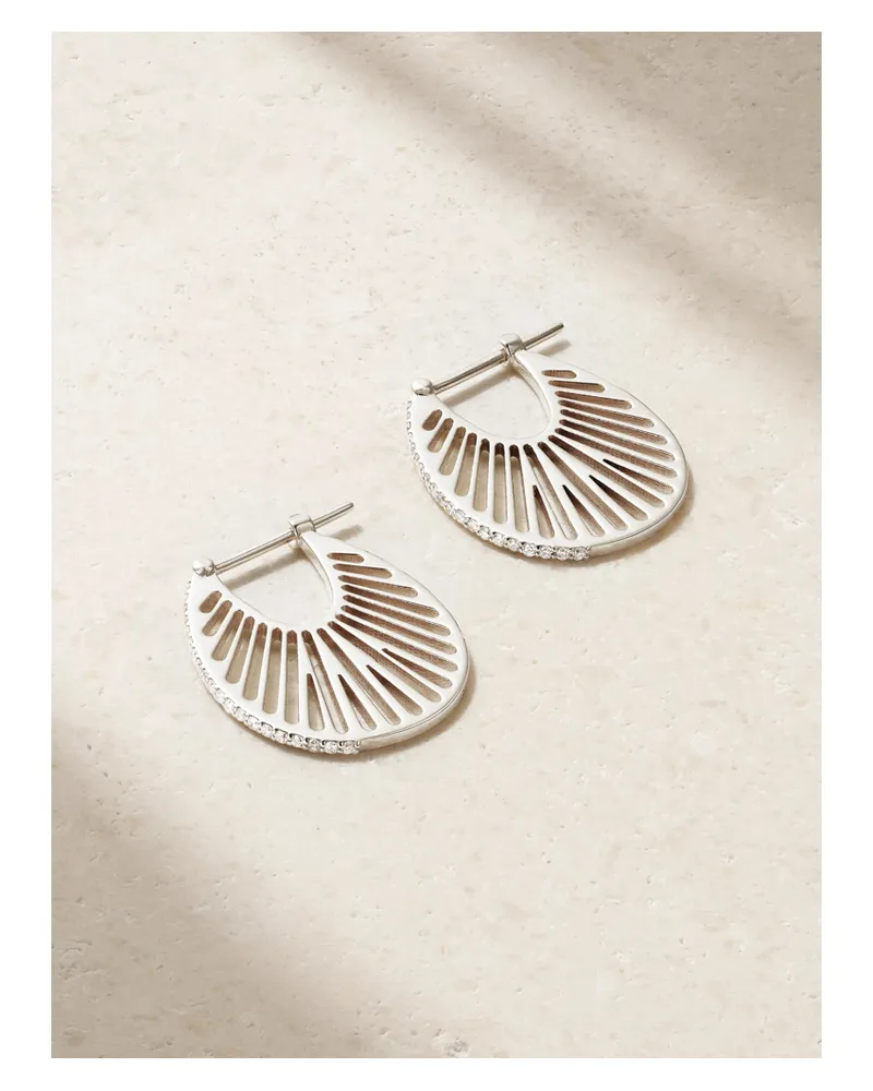 L’Atelier Nawbar Flat Ray Große Ohrringe Aus 18 Karat Weißgold Mit Diamanten Gold