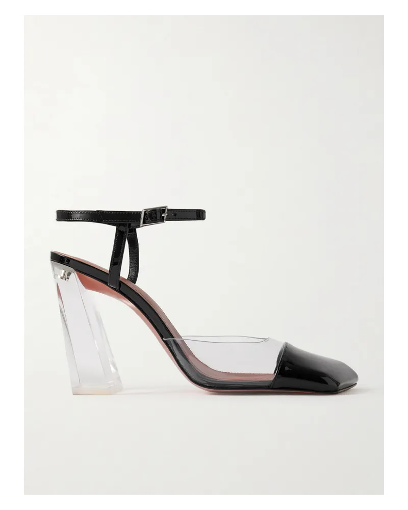 Amina Muaddi Charlotte 95 Slingback-pumps aus Pvc und Lackleder Schwarz