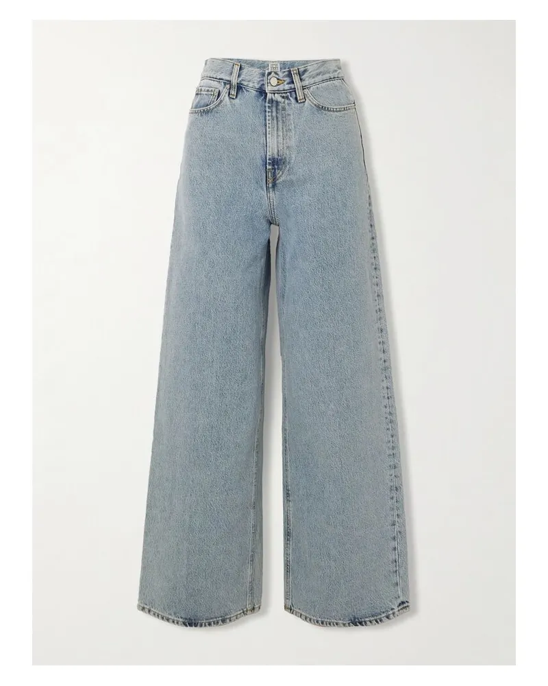 Totême Hoch Sitzende Jeans Mit Weitem Bein Aus Bio-denim - Blau Blau