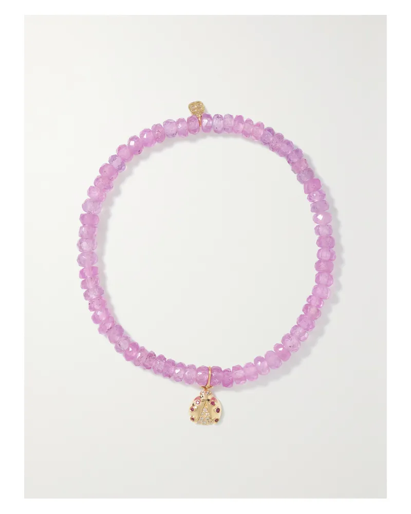 Sydney Evan Small Ladybug Armband Mit Mehreren Steinen Und Details Aus 14 Karat Gold Gold