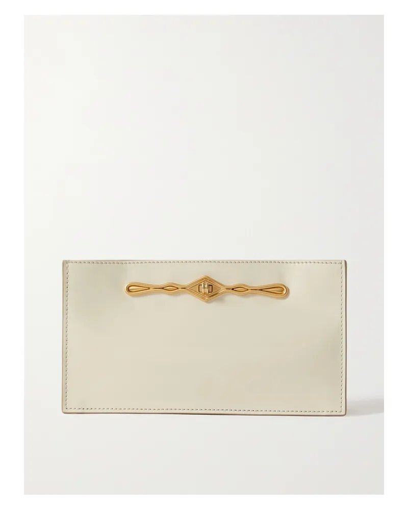 Métier Fernando Jorge Ease Embellished Glossed-leather Clutch - White White