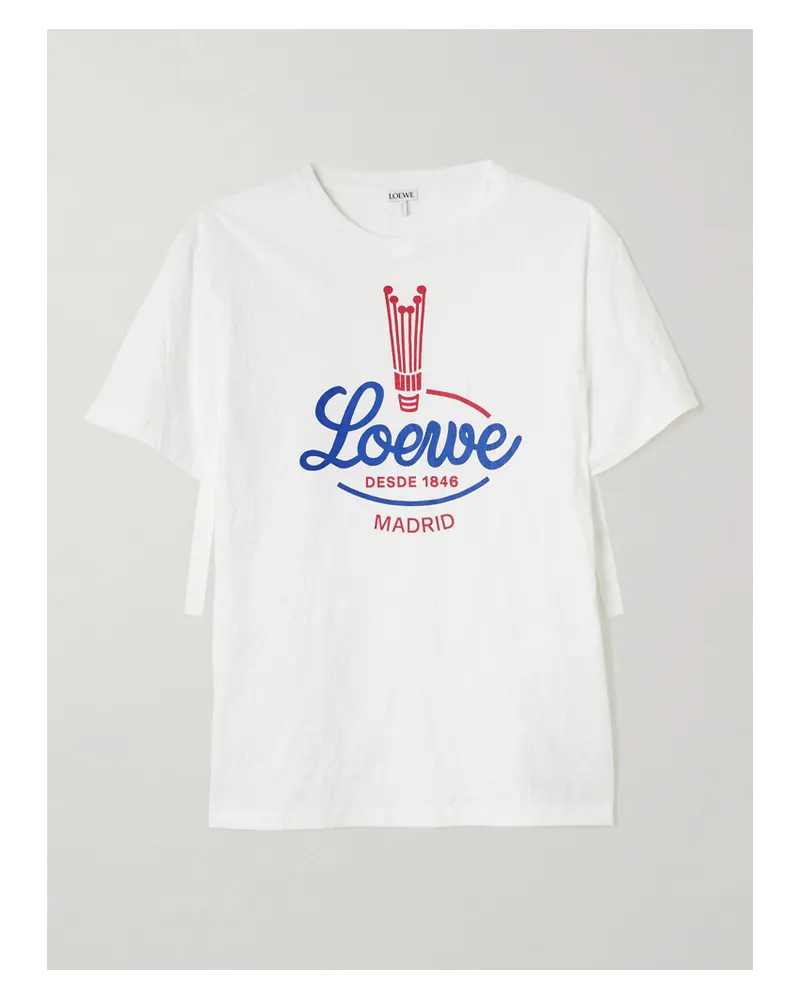 Loewe T-shirt Aus Jersey Mit Print - Weiß Weiß