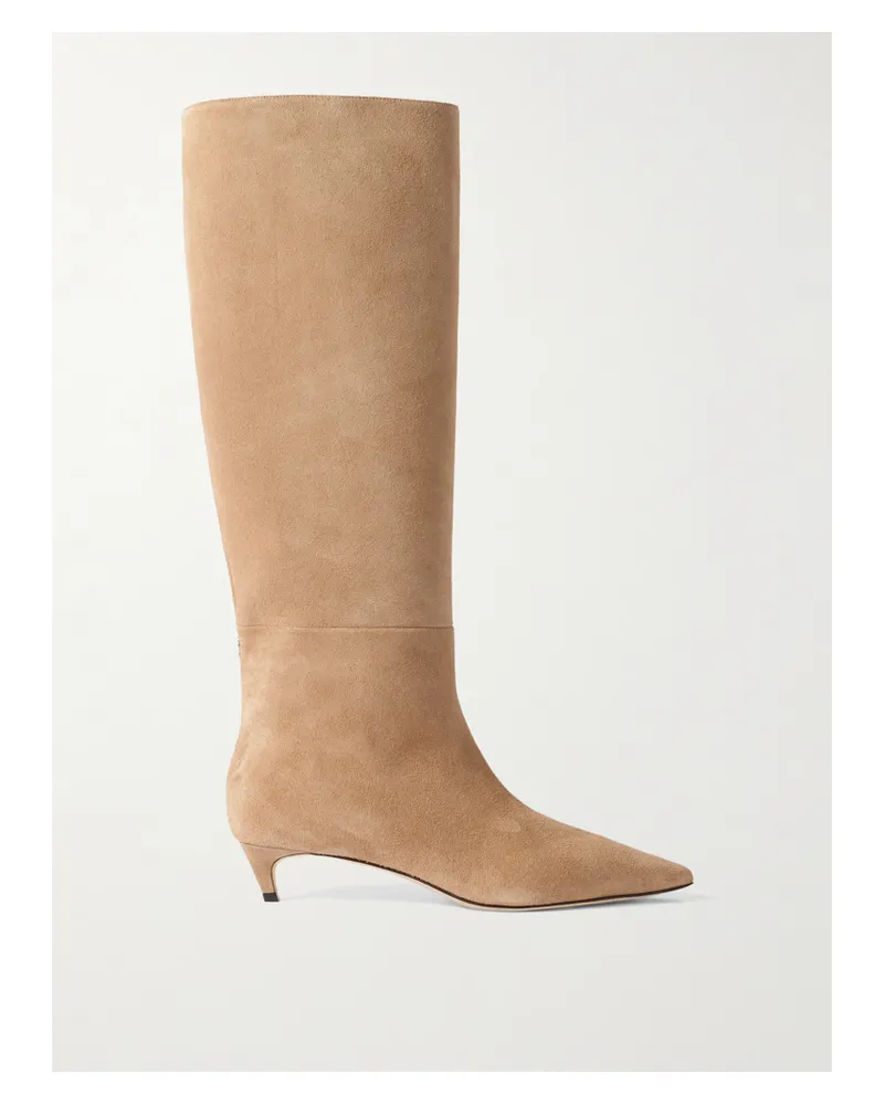 Jimmy Choo Maxima 35 Kniehohe Stiefel Aus Veloursleder - Braun Braun