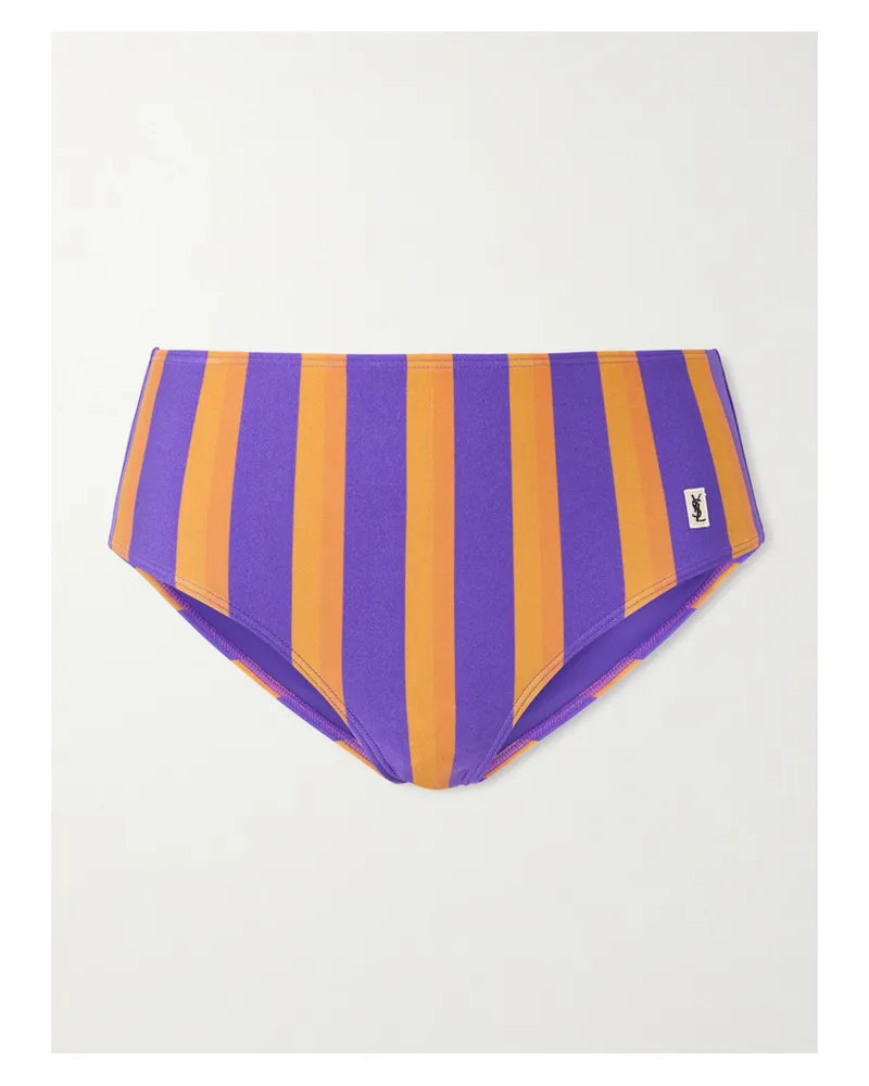 Saint Laurent Gestreiftes Bikini-höschen - Lila Lila