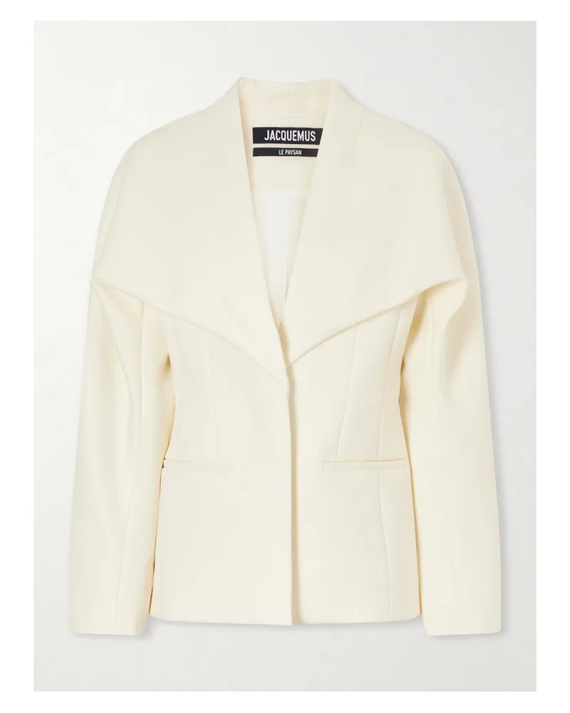Jacquemus Châle Gabardine Wool-blend Blazer - Off-white Off-white