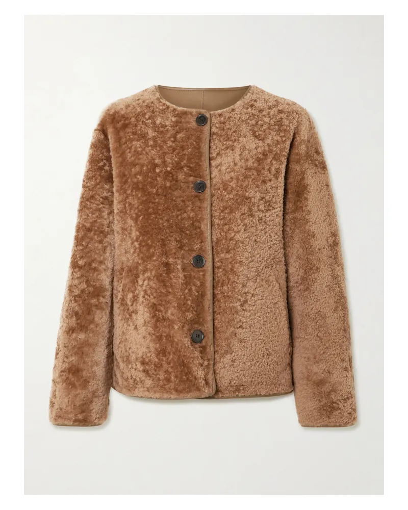 Arma Lucine Reversible Leather And Shearling Jacket - Brown Brown