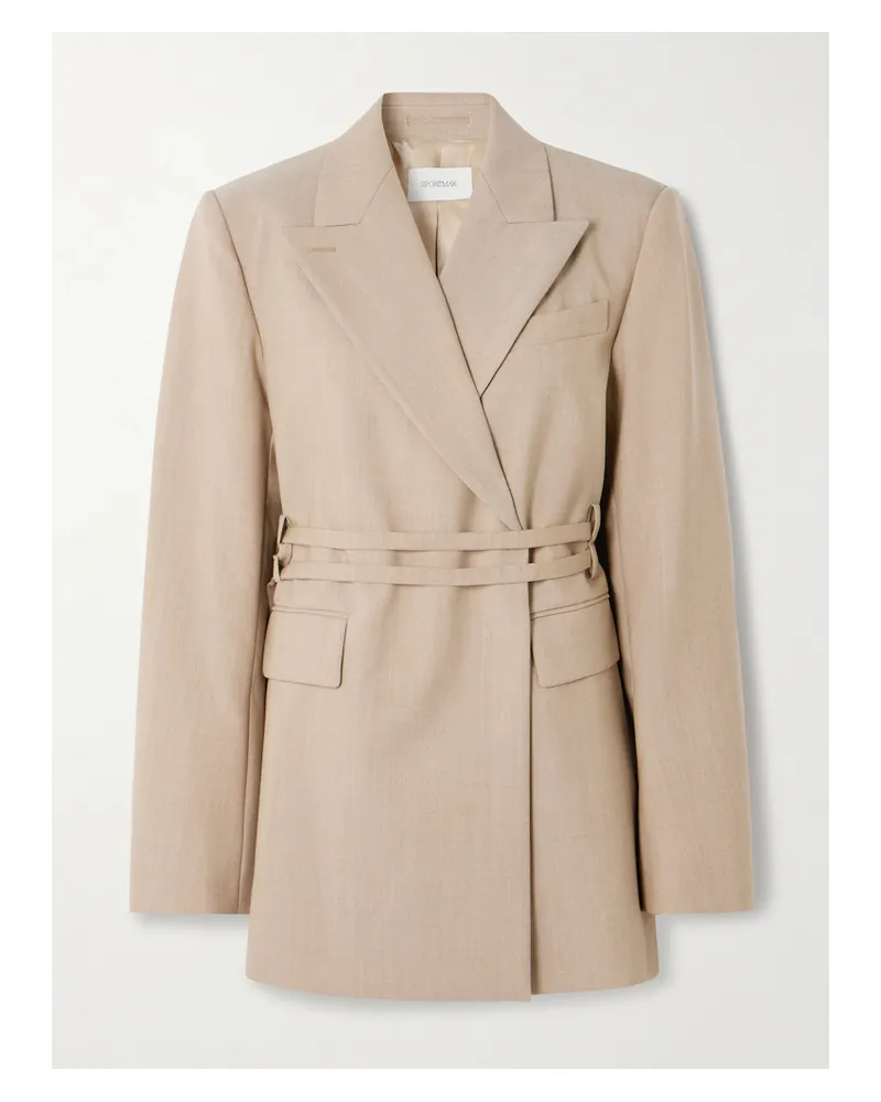 SPORTMAX Tubinga Blazer Aus Grain De Poudre Aus Wolle - Neutral Neutral