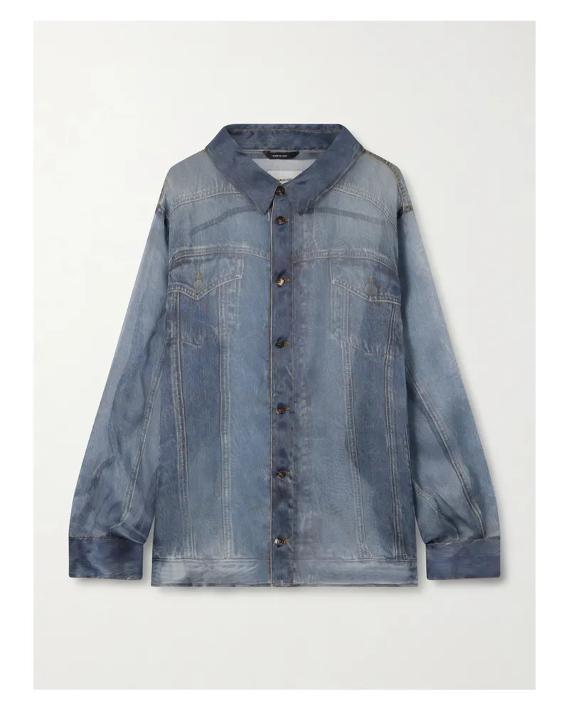 Haikure Maya Hemd Aus Seidenorganza - Blau Blau