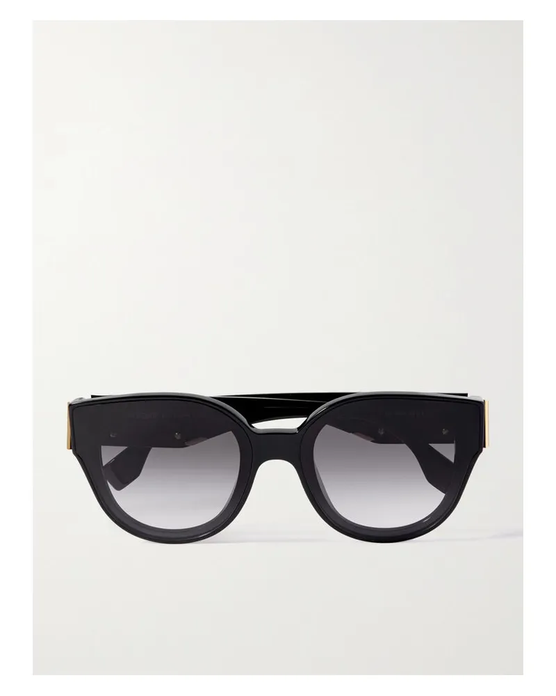 Fendi First Sonnenbrille Mit D-rahmen Aus Azetat Mit Verzierungen - Schwarz Schwarz