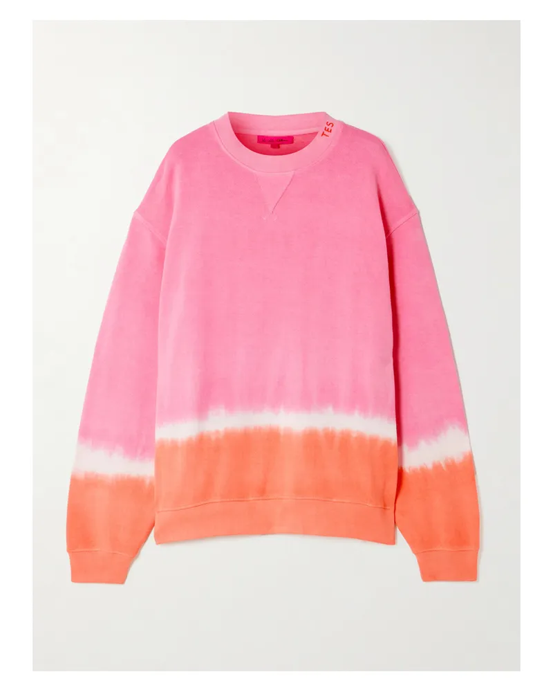 The Elder Statesman Sweatshirt Aus Jersey Aus Einer Baumwoll-kaschmirmischung Mit Batikmuster - Pink Pink