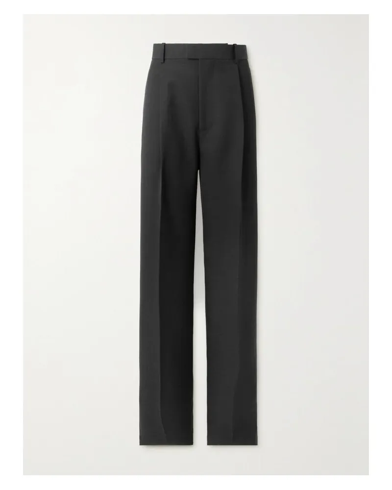 Bottega Veneta Hose Aus Woll-twill Mit Falten - Schwarz Schwarz