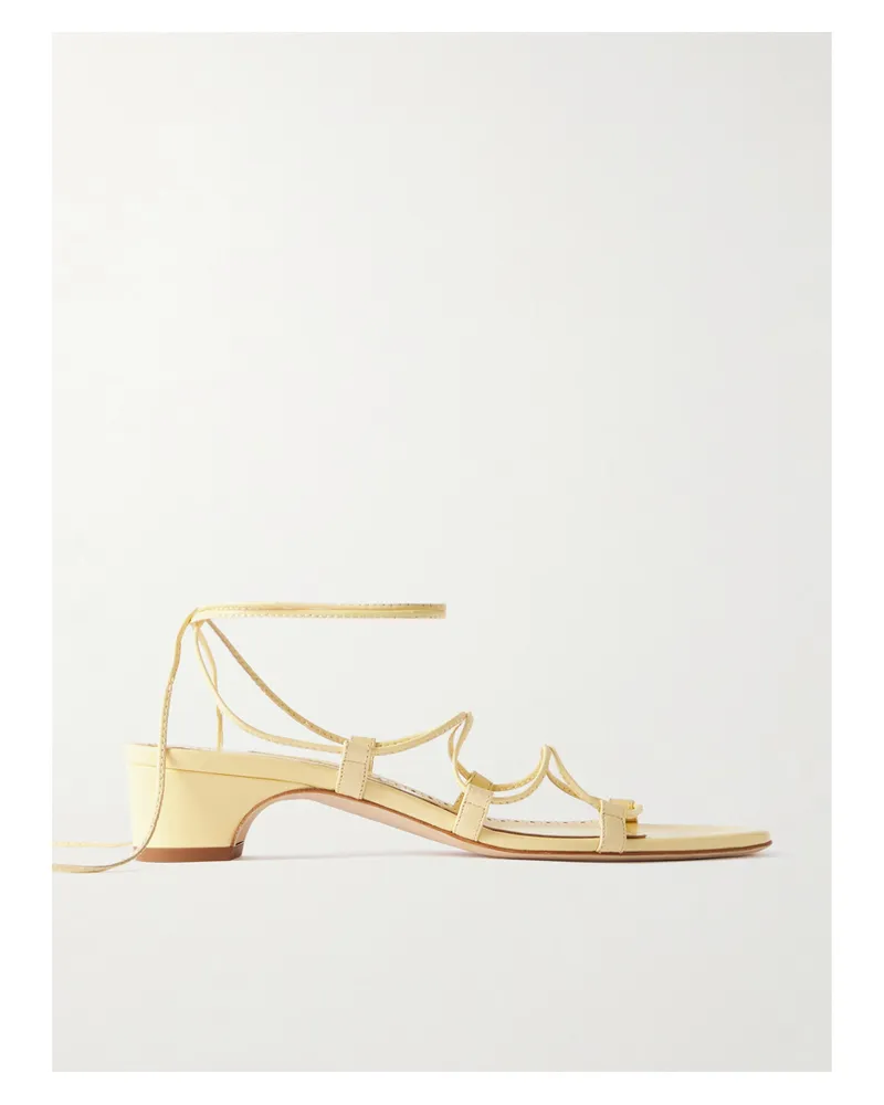 Manolo Blahnik Dellasan 30 Sandalen Aus Leder - Gelb Gelb
