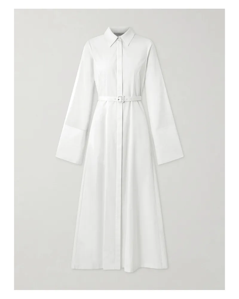 Gabriela Hearst Carmina Belted Cotton-poplin Maxi Dress - White White