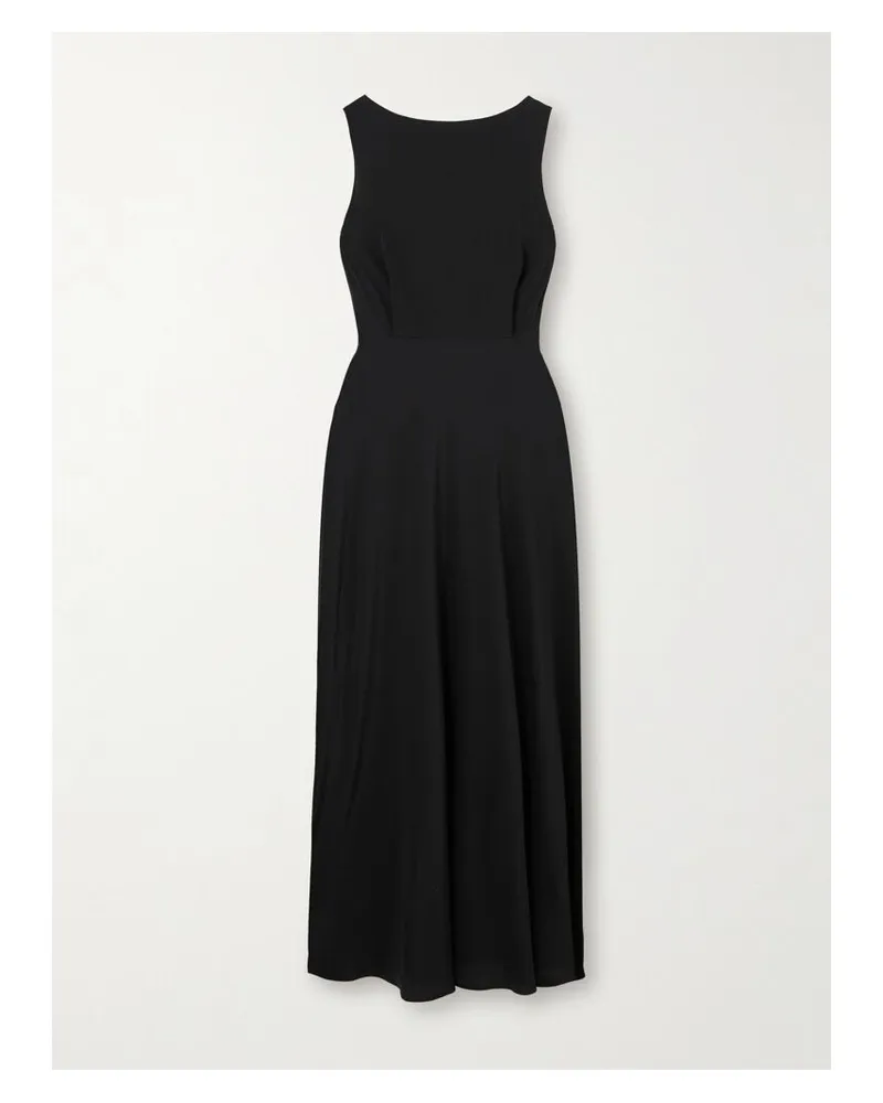 Matteau Midikleid Aus Crêpe De Chine Aus Seide - Schwarz Schwarz