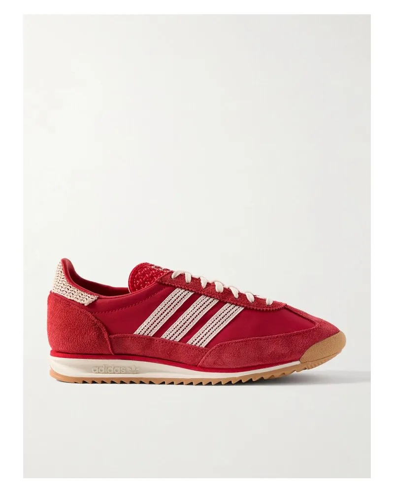 adidas Sl 72 Sneakers Aus Shell Und Veloursleder Mit Besätzen In Häkeloptik - Rot Rot