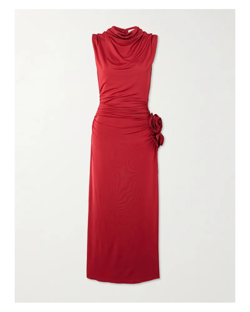 Magda Butrym Midikleid Aus Stretch-jersey Mit Raffungen Und Applikationen - Rot Rot