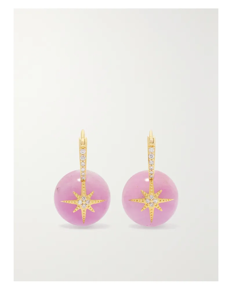 Sydney Evan Starburst Ohrringe Aus 14 Karat Gold Mit Opalen Und Diamanten - Pink Pink